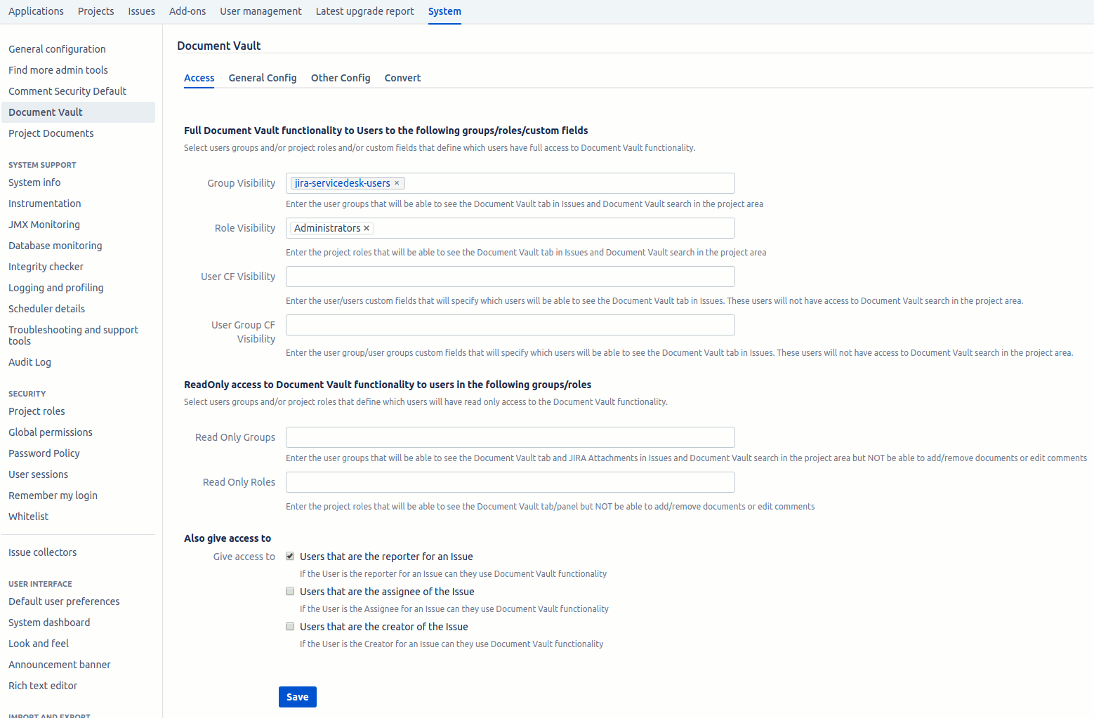 Document Vault DC - Dv Admin Access