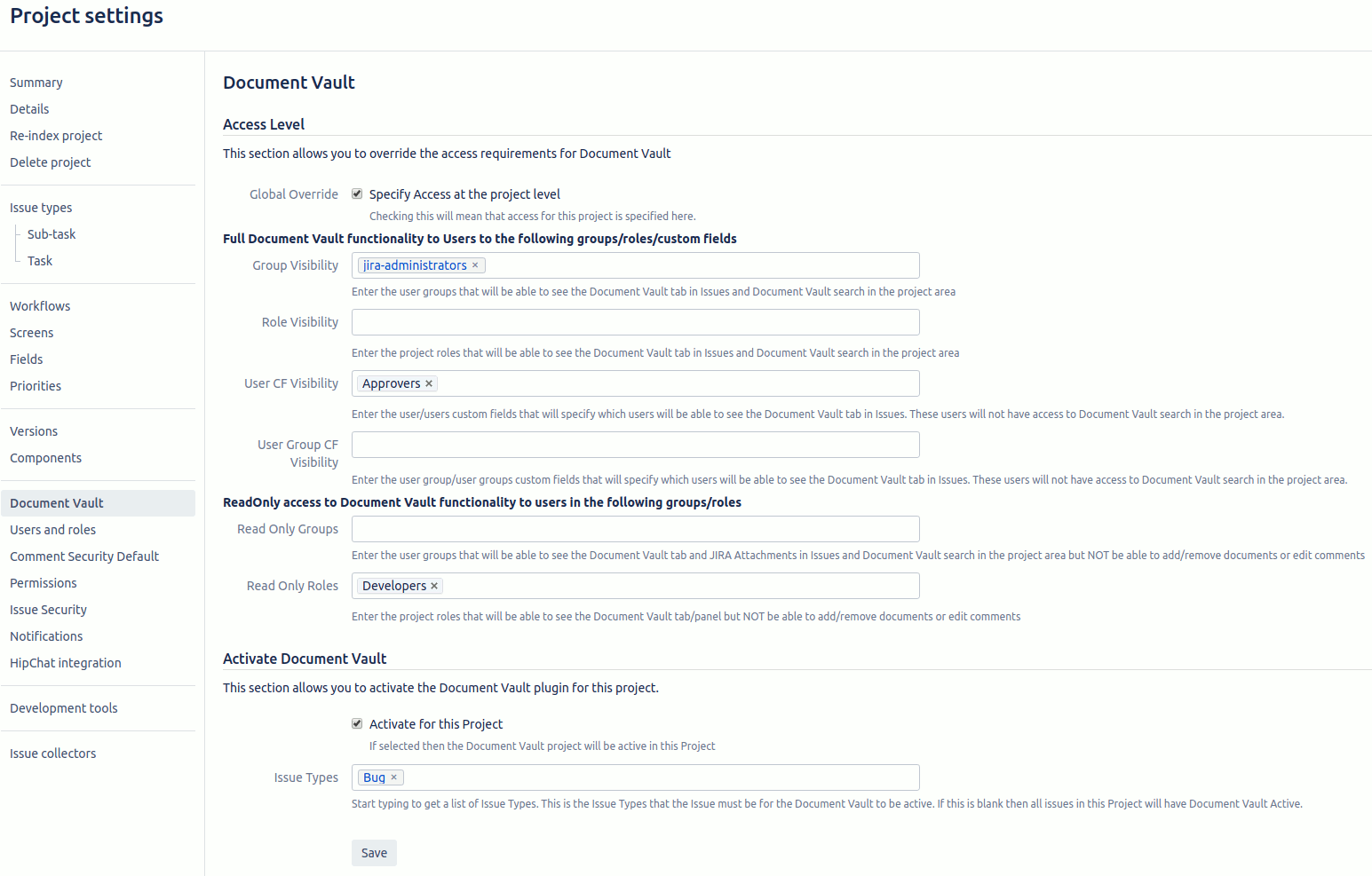 Document Vault DC - Dv Project Admin