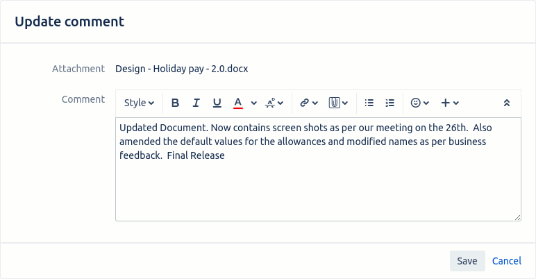 Document Vault DC - Dv Edit Comment